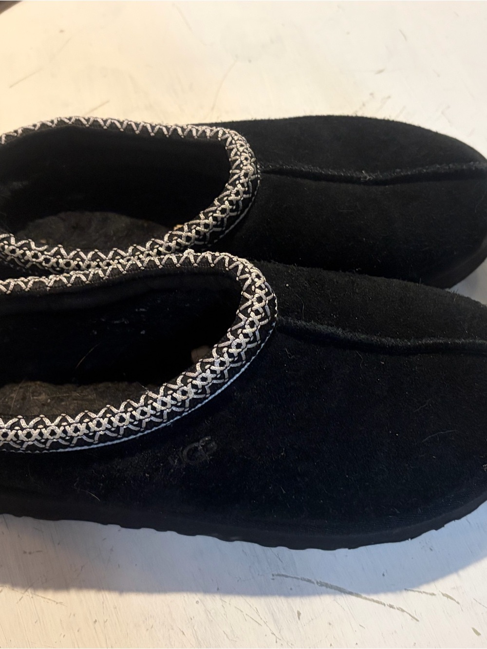 UGG Tasman Black Slip-On Moccasin Slippers